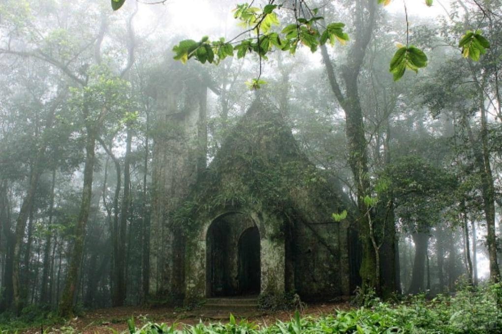 collapsed church ba vi national park hanoi trips - BA VI NATIONAL PARK