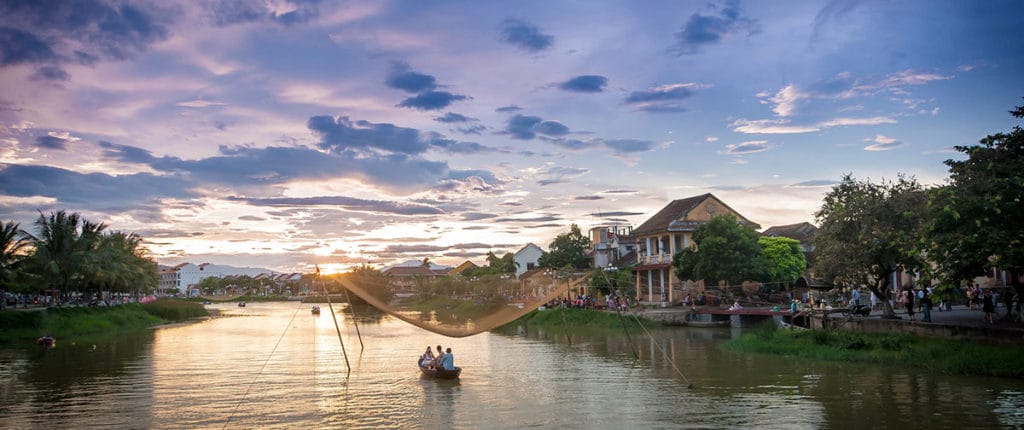 Boat trip on thu bon river 1024x430 - Enticing Hoi An off-road motorcycle tour