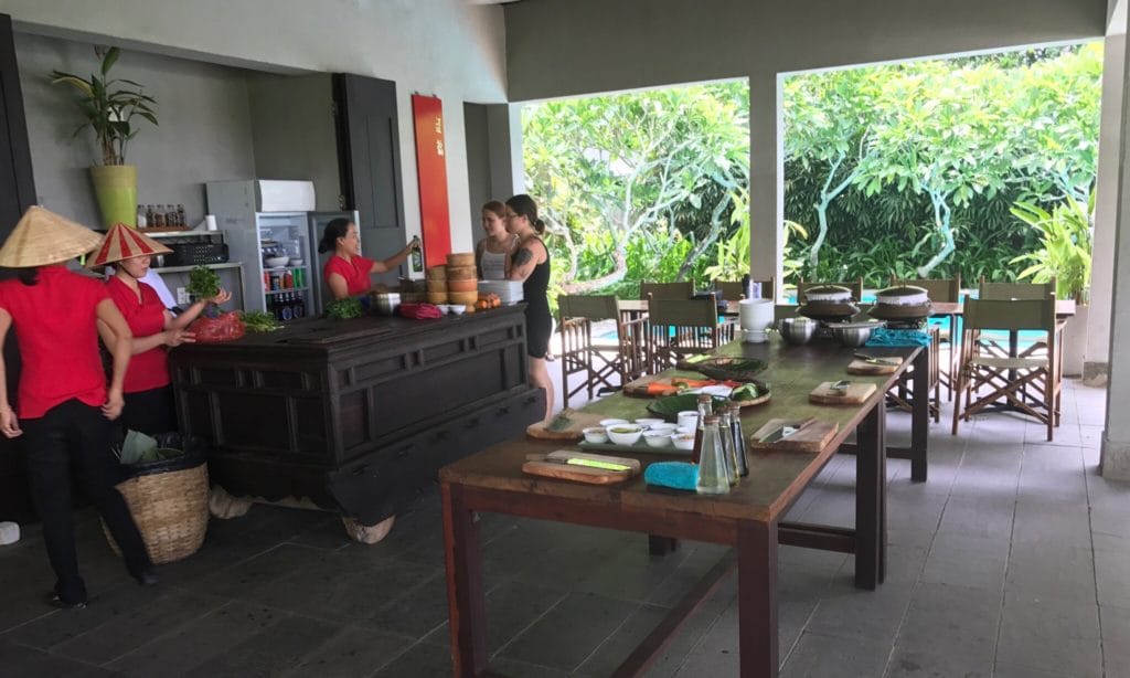 Cooking class in red bridge restaurant e1507026625997 1024x614 - Hoi An cooking class and motorbiking tour