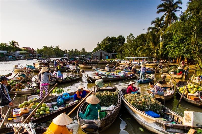 cai rang floating market - Massive Vietnam motorbike tour into Mekong Delta via Soc Trang and Long Xuyen - 5 Days