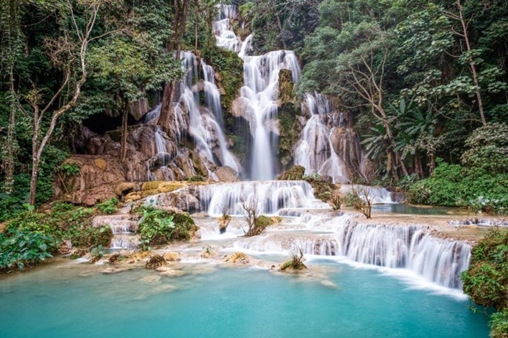 Kuang Si Waterfalls e1529047464692 - Luang Prabang Motorbike Tour to Elephant Camp, Kuang Si Falls