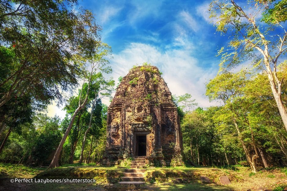 Pre-Angkorian complex of Sambor Prei Kuk Ariel