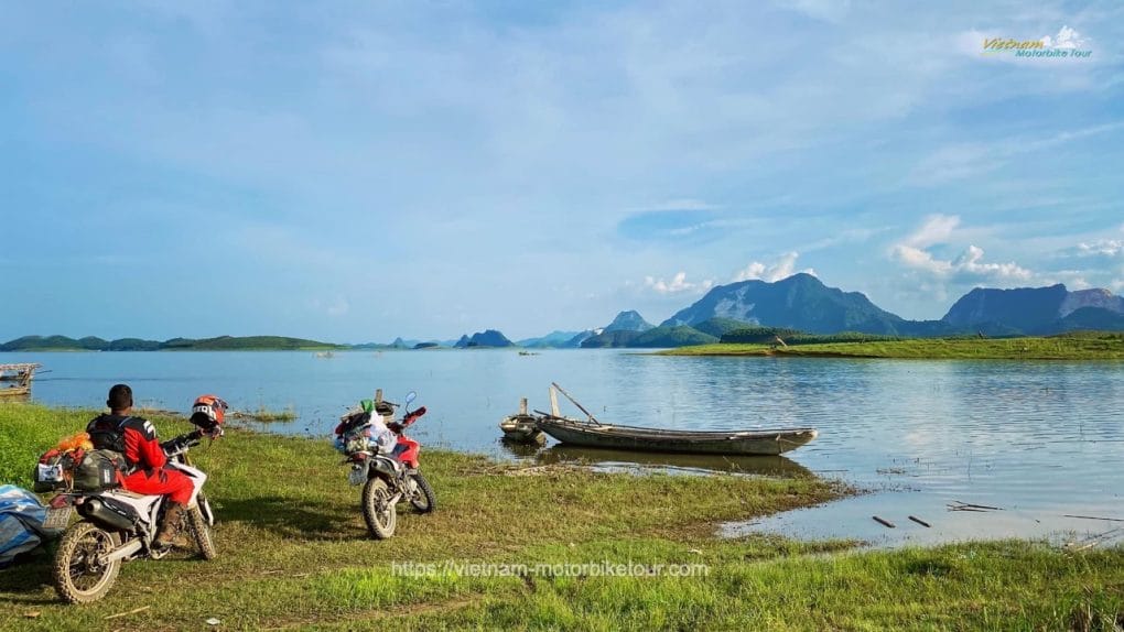 thac ba motorbike tour Large 1024x576 - Grandiose North-east Vietnam motorbike tour and Halong Bay - 9 Days