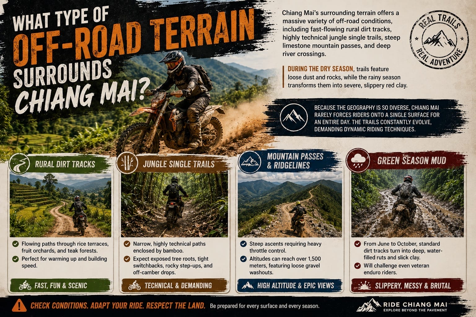 What Type of Off Road Terrain Surrounds Chiang Mai - Chiang Mai Dirt Bike Tours: Routes, Rentals & 2026 Guide