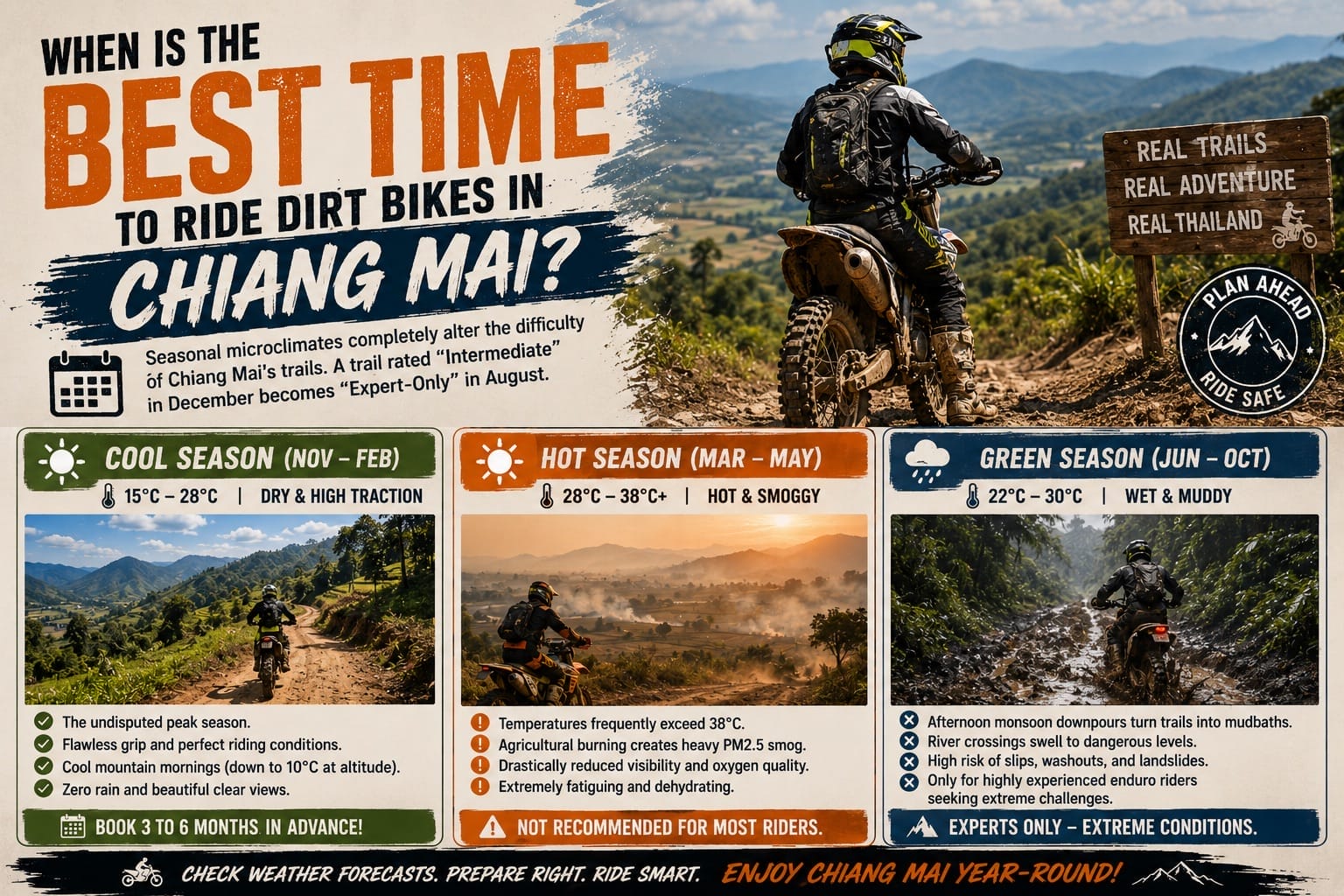 When is the Best Time to Ride Dirt Bikes in Chiang Mai - Chiang Mai Dirt Bike Tours: Routes, Rentals & 2026 Guide